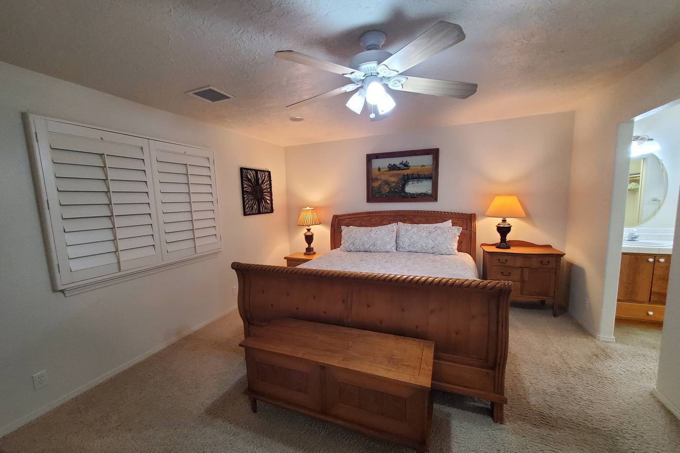 Primary bedroom at Windmill Ranch